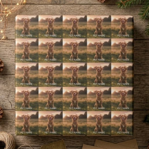 Papier Cadeau Photo personnalisée avec le nom de votre chien