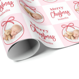 Papier Cadeau Photo personnalisée Baby First Christmas