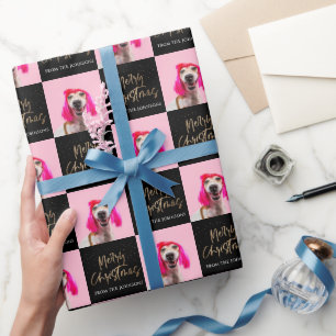 Papier Cadeau Photo personnalisée Chien de compagnie Joyeux Noël