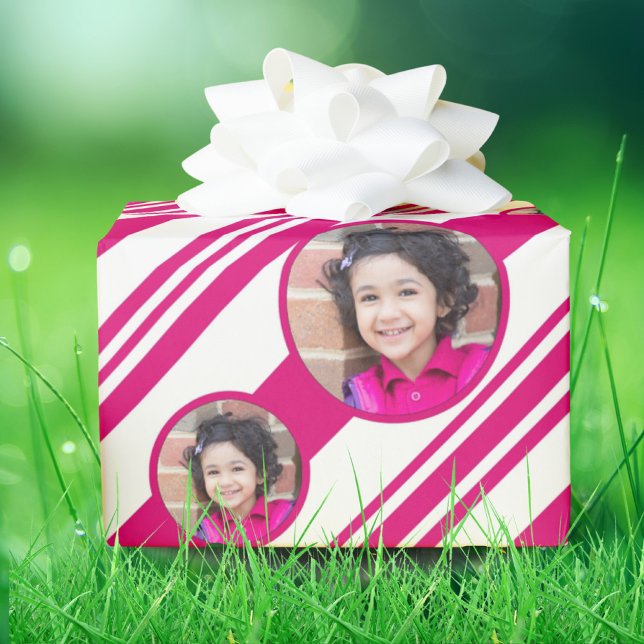 Papier Cadeau Photo personnalisée Logo Rouge et Sucre de canne b (Créateur téléchargé)