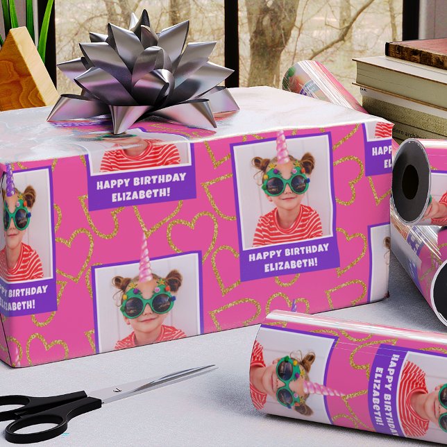 Papier Cadeau Photo personnalisée pour enfant Joyeux Anniversair (Créateur téléchargé)