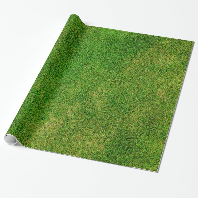 Papier Cadeau Photo verte en herbe (Déroulé)