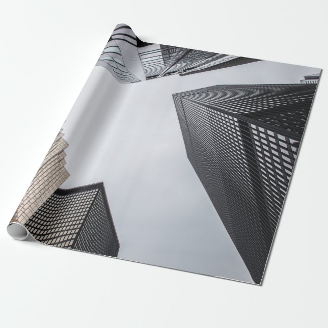 PAPIER CADEAU PHOTOGRAPHIE À FAIBLE ANGLE DES BÂTIMENTS À HAUTE  (Déroulé)
