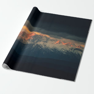 PAPIER CADEAU PHOTOGRAPHIE DU PAYSAGE DES MONTAGNES DE NEIGE SOU