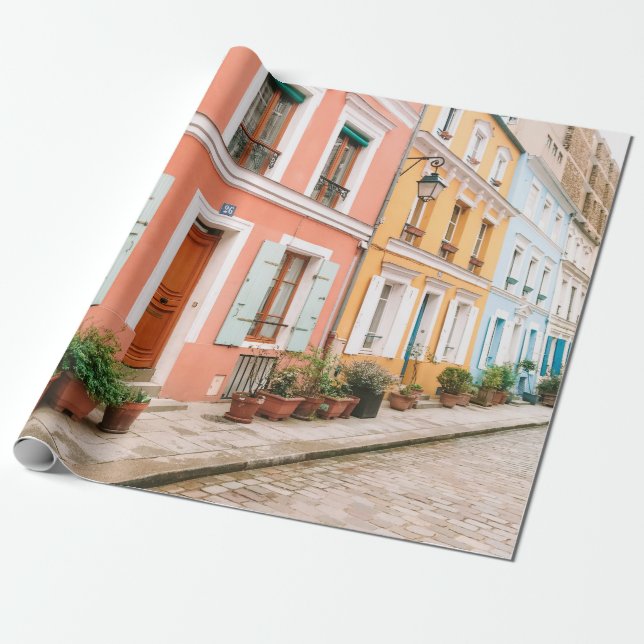 PAPIER CADEAU PHOTOGRAPHIE STRUCTURELLE DU BÂTIMENT MULTICOLORED (Déroulé)