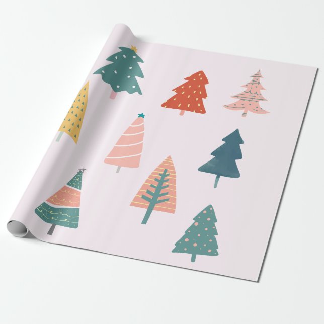 Papier Cadeau Photos amusantes sur les arbres de Noël (Déroulé)