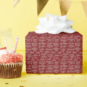 Papier Cadeau Phrases classiques de la Saint-Valentin en motif