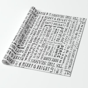Papier Cadeau Phrases de vacances Typographie Spécialité Emballa