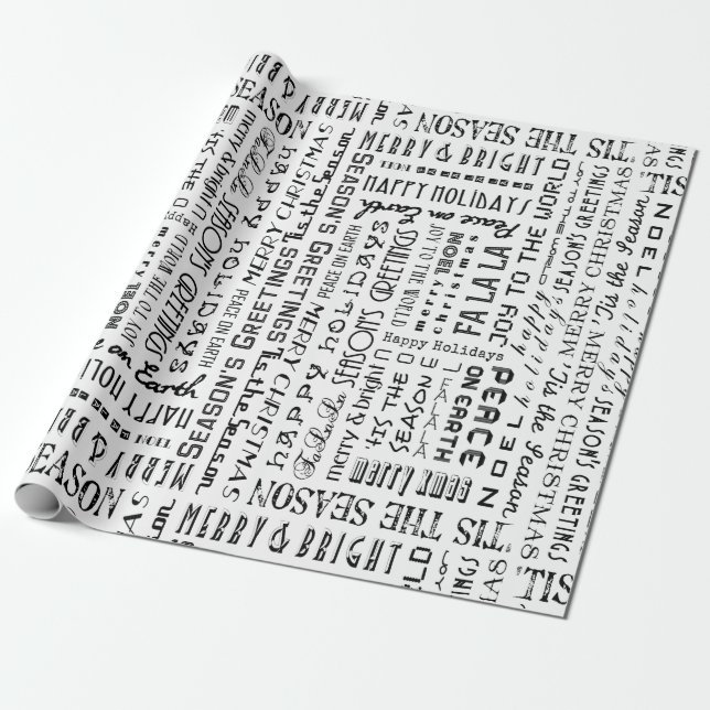 Papier Cadeau Phrases de vacances Typographie Spécialité Emballa (Déroulé)