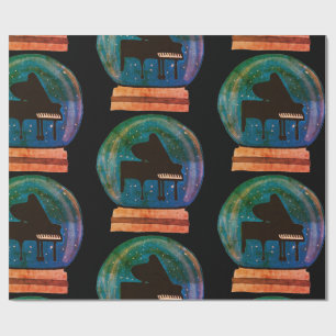 Papier Cadeau Piano dans un lobe de neige