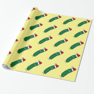 Papier Cadeau Pickle à l'aneth de Noël utilisant un casquette 