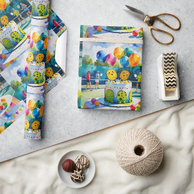 Papier Cadeau Pickleball Anniversaire Fête thème (Artisanat)