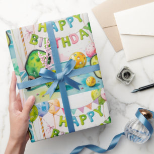 Papier Cadeau Pickleball Anniversaire Fête thème