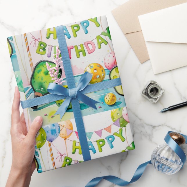 Papier Cadeau Pickleball Anniversaire Fête thème (Cadeaux)