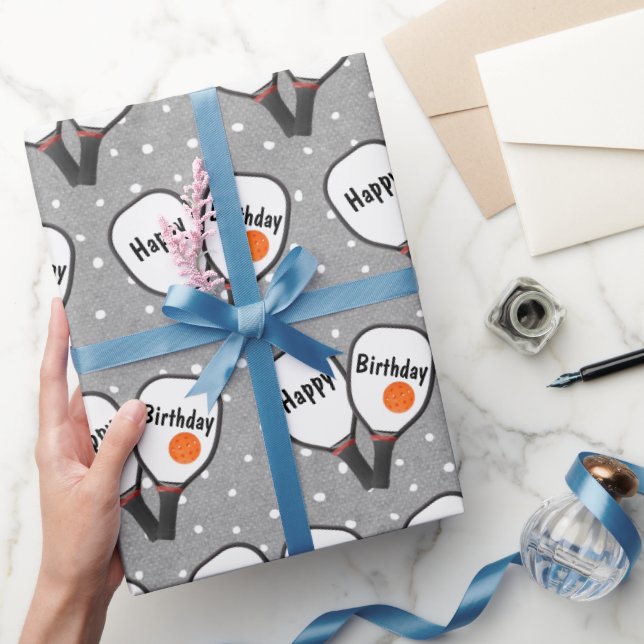 Papier Cadeau Pickleball et paddle pour Anniversaire (Cadeaux)