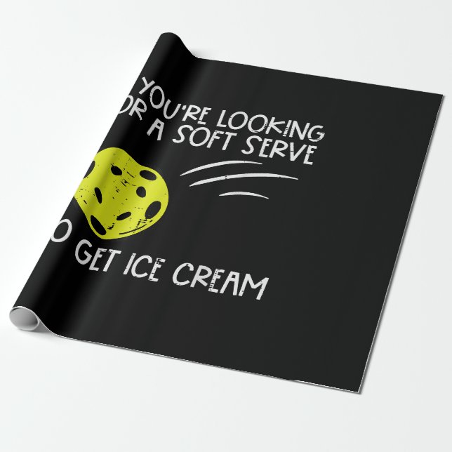 Papier Cadeau Pickleball Soft Serve Obtenir Crème Glacée Pickle  (Déroulé)