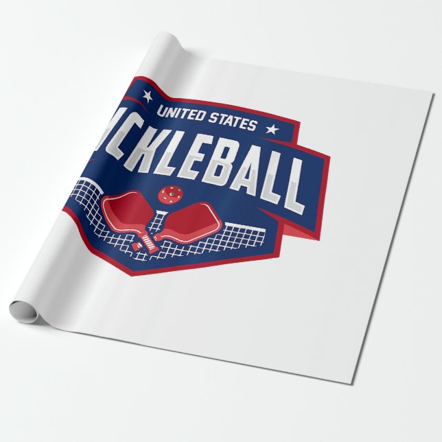 Papier Cadeau Pickleball Support Team Pickleball Player USA (Déroulé)