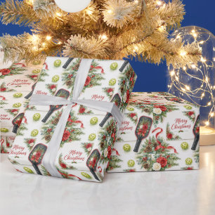 Papier Cadeau Pickleball thème de Noël