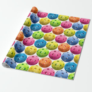 Papier Cadeau Pickleballs colorés et amusants