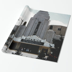 Papier Cadeau Pickwick Movie Theatre Park Ridge Watercolor Art