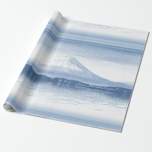 Papier Cadeau Pics de brume – Paysage de montagne à l'aquarelle