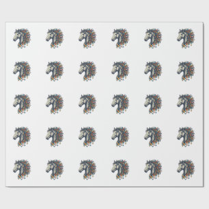 Papier Cadeau Pièce de puzzle de cheval coloré T-Shirt gravure v