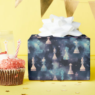 Papier Cadeau Pièces d'échecs Galaxie moderne Nebula Espace cosm