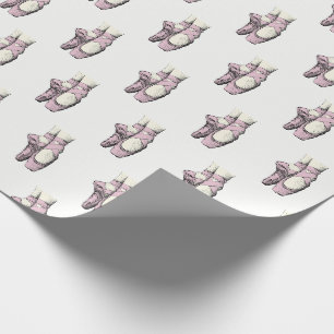 Papier Cadeau Pieds de Ballerine sur Pointe #3 Rose Clair