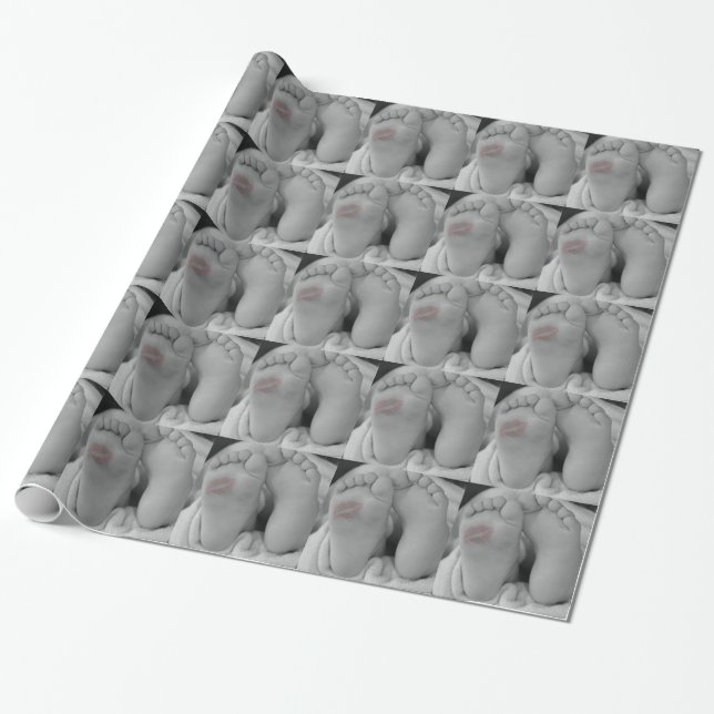 Papier Cadeau Pieds de bébé (Déroulé)