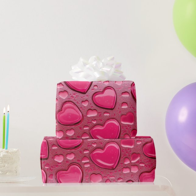 Papier Cadeau Piège Cadeau En Forme De Coeur Rose (Cadeaux de fête)