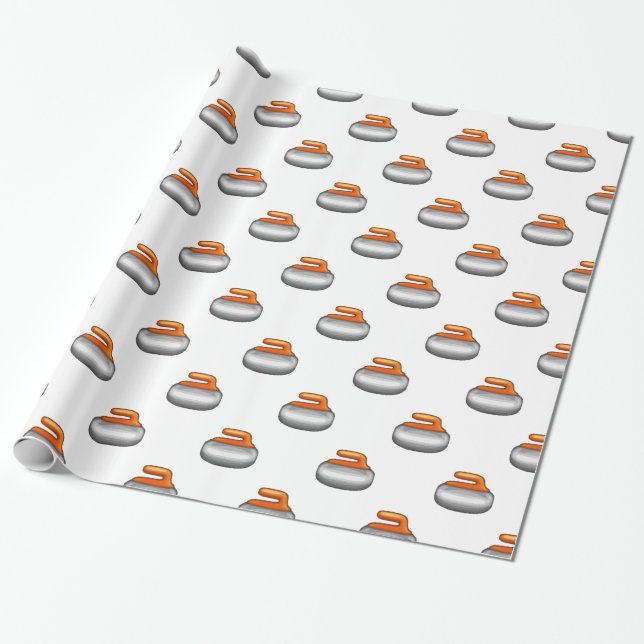 Papier Cadeau Pierre de curling Emoji (Déroulé)