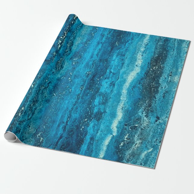 Papier Cadeau Pierre de marbre bleu (Déroulé)