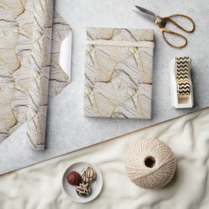 Papier Cadeau Pierre de marbre texturée marron et noire