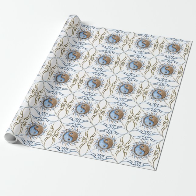 Papier Cadeau Pierre et Eau Yin Yang (Déroulé)