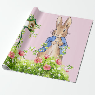 Papier Cadeau Pierre le lapin dans son jardin