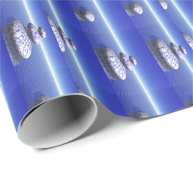 Papier Cadeau Pierre Zen Bleu violet Océan Amour Paix Inspiratio (Coin rond)