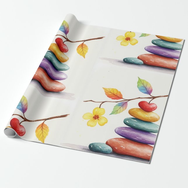Papier Cadeau Pierres équilibrées (Déroulé)