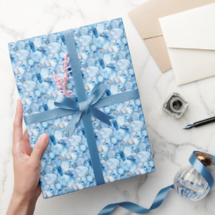 Papier Cadeau Pierres précieuses bleu glacé 