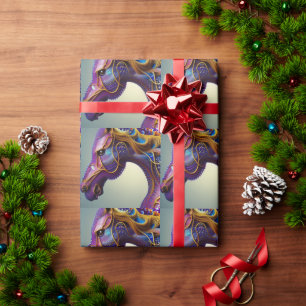 Papier Cadeau Pierres précieuses fracturales féroces Tête de che
