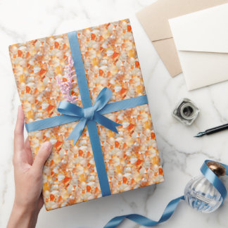 Papier Cadeau Pierres précieuses orange 