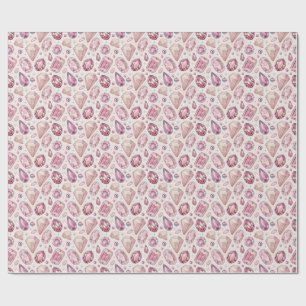 Papier Cadeau Pierres précieuses roses de luxe et bijoux en cris