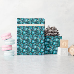 Papier Cadeau Pierres précieuses sarcelle 