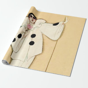 Papier Cadeau Pierrot avec rose rose par Sophia Chiostri