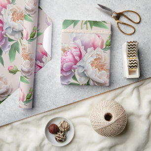 Papier Cadeau Pies roses Fêtes des mariées florales