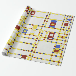 Papier Cadeau Piet Mondrian Broadway Boogie Woogie Art Abstrait