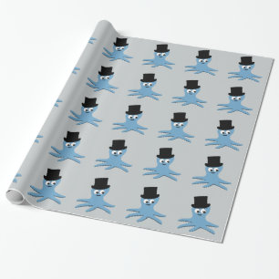 Papier Cadeau Pieuvre Bleue