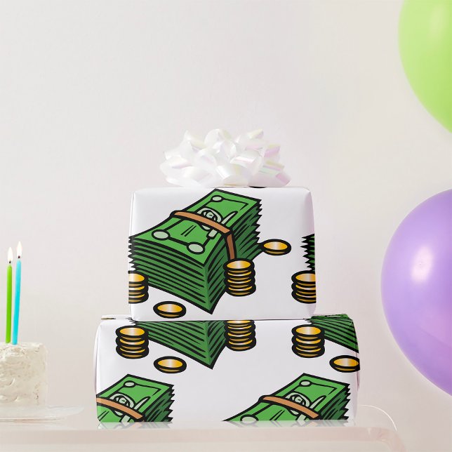 Papier Cadeau Pile d'argent avec pièces de monnaie (Créateur téléchargé)