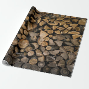 Papier Cadeau Pile de bois de feu