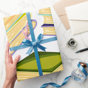 Papier Cadeau Pile de livres Lover Art et lecture