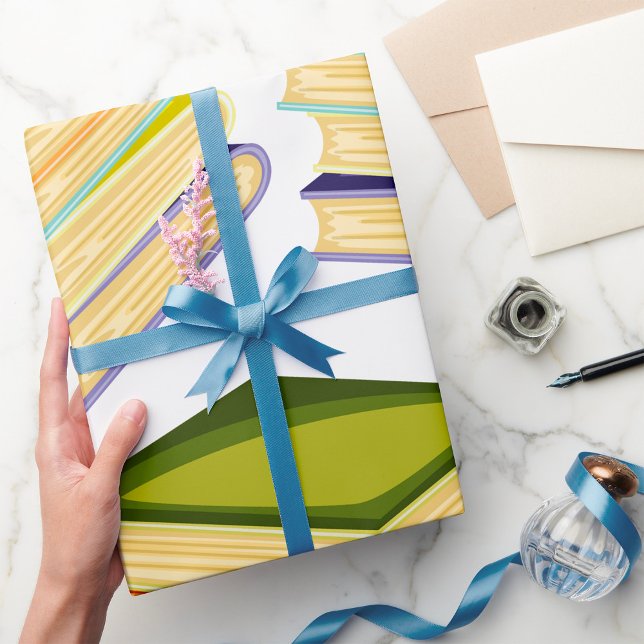 Papier Cadeau Pile de livres Lover Art et lecture (Créateur téléchargé)